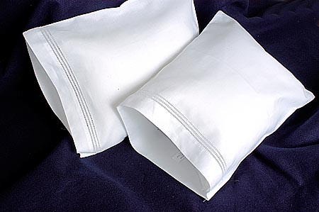 Baby pillow cases. Hemstitch. Triple Lines. (set of 2) - Click Image to Close